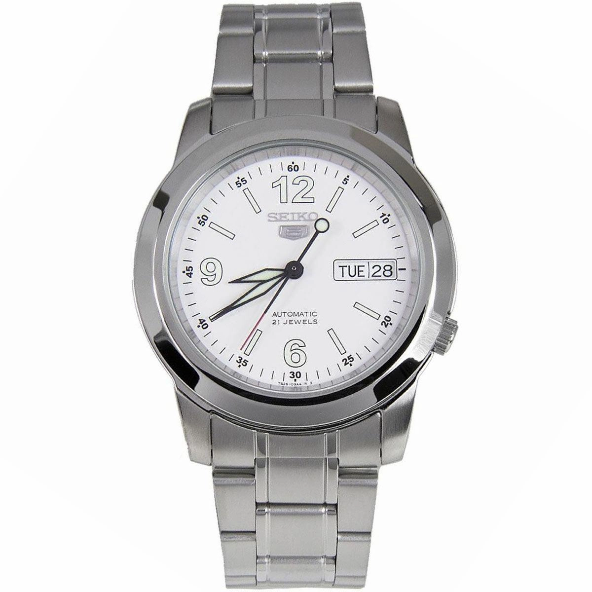 Seiko Men's Automatic Watch - 5 Sports Silver Stainless Steel Bracelet | SNKE57K1