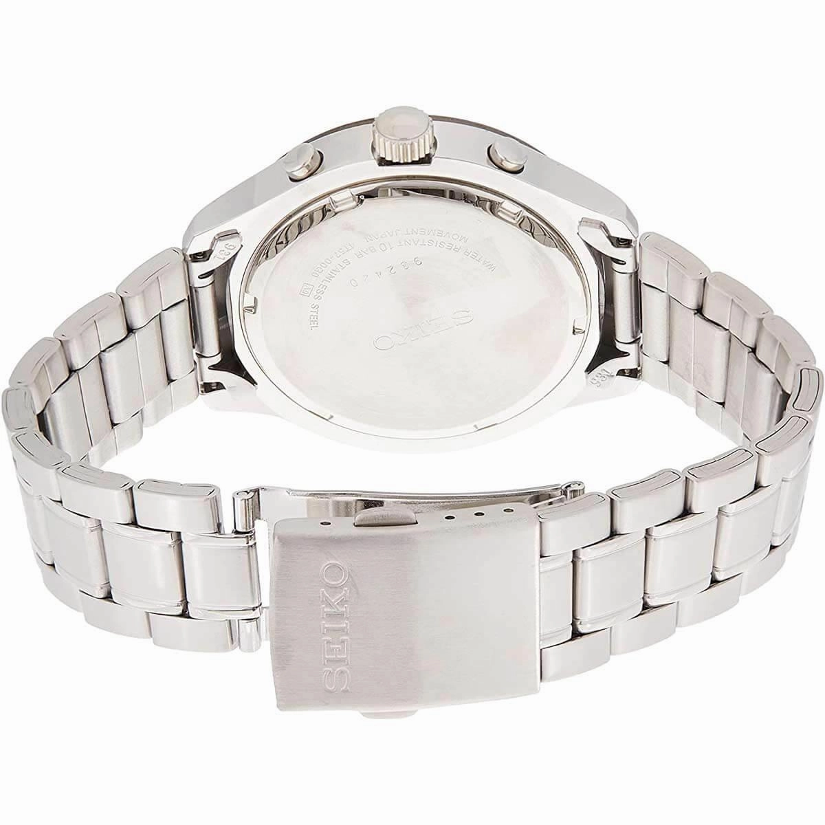 Seiko Men's Chronograph Watch - Neo Sports Black and Silver Dial Bracelet | SKS545P1