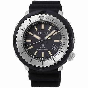 Seiko Men's Watch - Prospex Solar Powered Quartz Black Dial Rubber Strap | SNE541P1