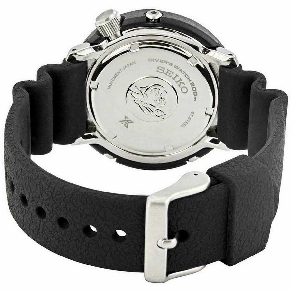 Seiko Men's Watch - Prospex Solar Powered Quartz Black Dial Rubber Strap | SNE541P1