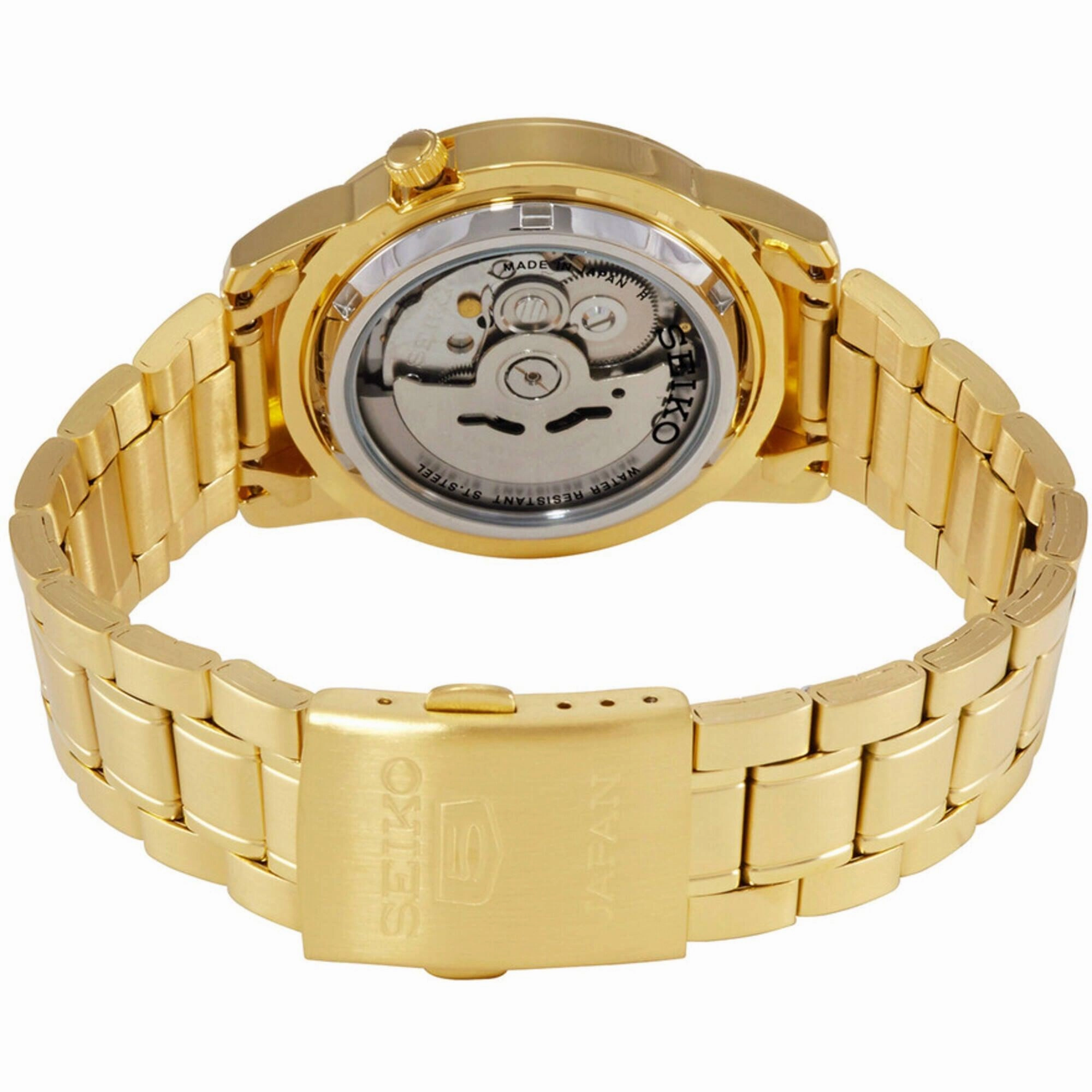 Seiko Men's Watch - Series 5 Automatic Champagne Dial Yellow Gold Steel | SNKE56J1
