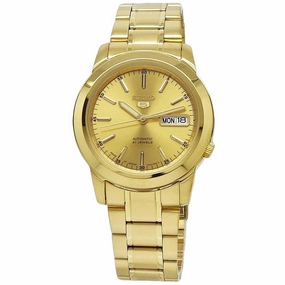 Seiko Men's Watch - Series 5 Automatic Champagne Dial Yellow Gold Steel | SNKE56J1