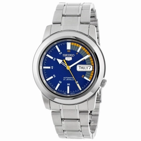 Seiko SNKK27 Men's Seiko 5 Automatic Stainless Steel Bracelet Blue Dial Day Date Watch