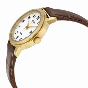 Seiko White Dial Leather Ladies Watch