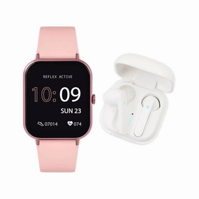 Series 17 Reflex Active Pink Smart Watch & True Wireless Sound Earbud Set