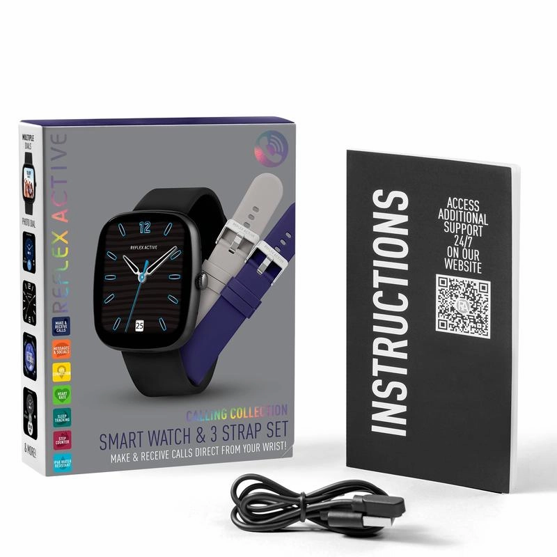 Series 50 Reflex Active Black Smart Calling Watch Interchangeable Set