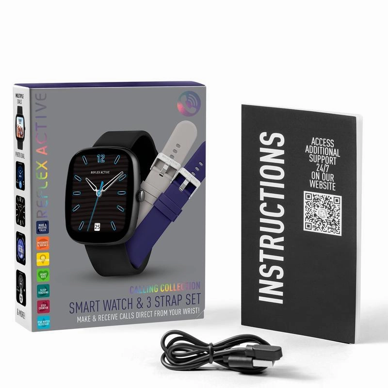 Series 50 Reflex Active Black Smart Calling Watch Interchangeable Set