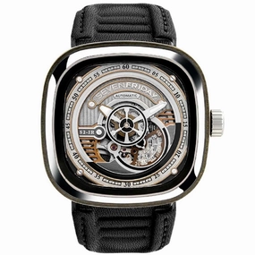 SevenFriday Men's Watch - S-Series Silver and Grey Dial Power Reserve Strap | S2-01