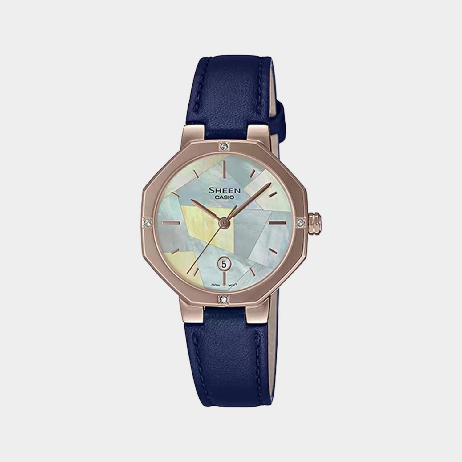 Sheen Women's Analog Leather Watch SH259 - SHE-4543CGL-2AUDF
