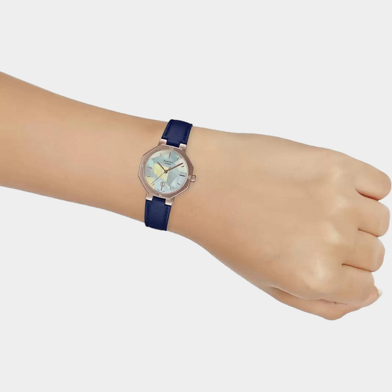 Sheen Women's Analog Leather Watch SH259 - SHE-4543CGL-2AUDF
