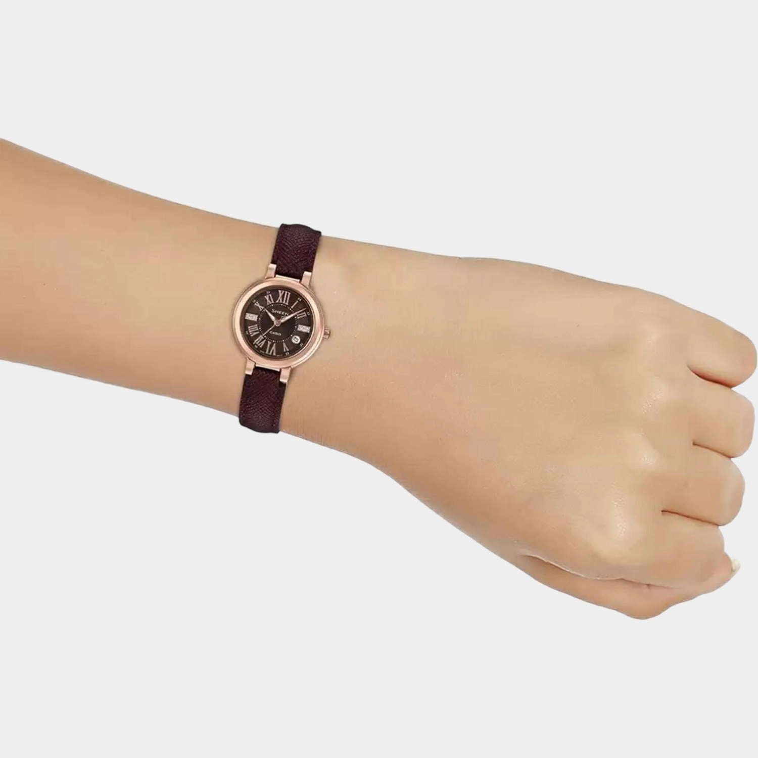 Sheen Women's Analog Leather Watch SX214 - SHE-4029PGL-5AUDF