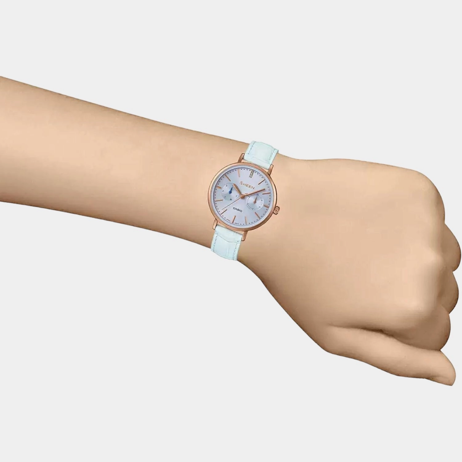 Sheen Women's Chronograph Leather Watch SX199 - SHE-3054PGL-2AUDR
