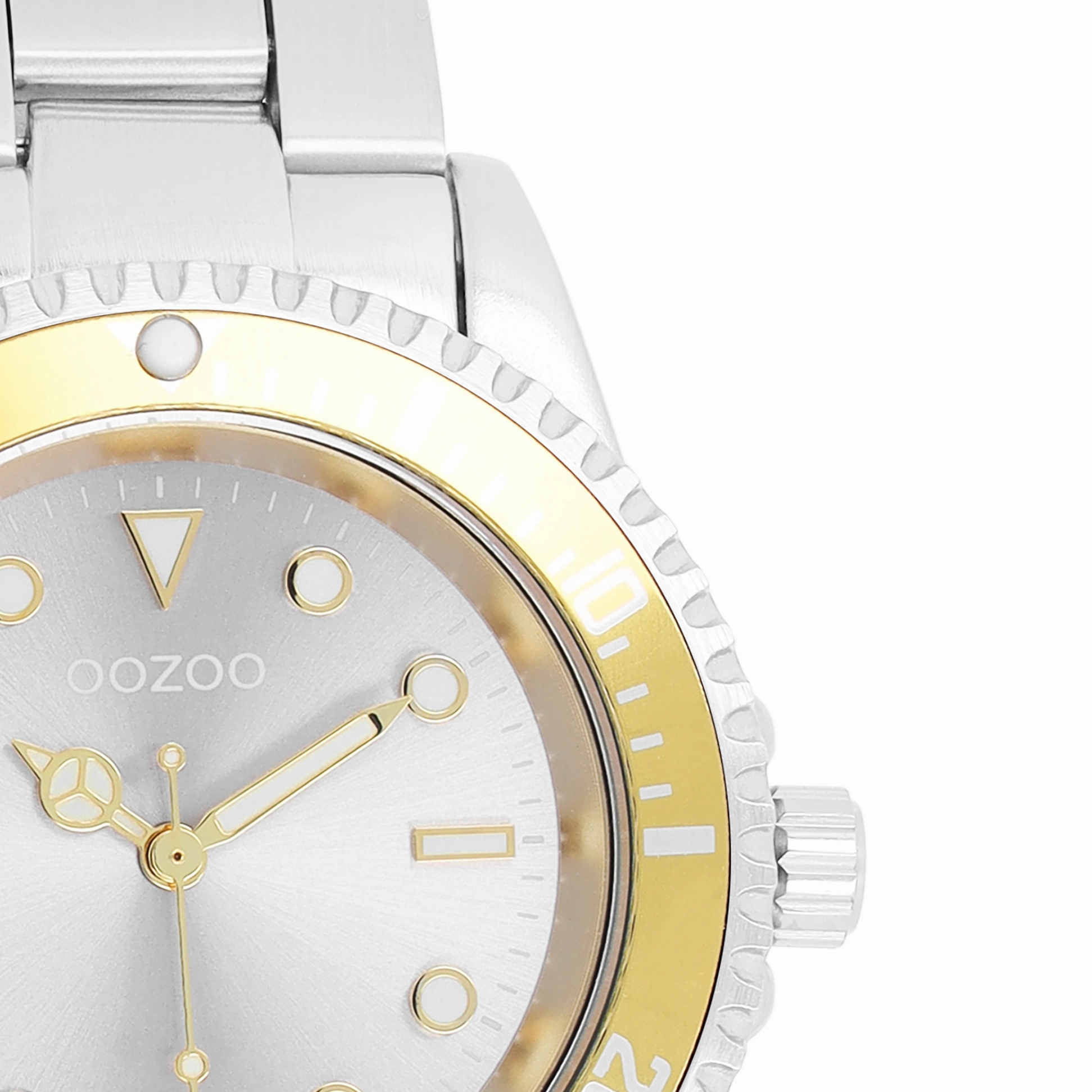 Silver coloured/gold OOZOO watch with silver coloured stainless steel bracelet - C11145
