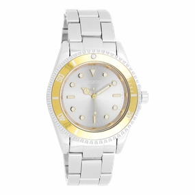 Silver coloured/gold OOZOO watch with silver coloured stainless steel bracelet - C11145