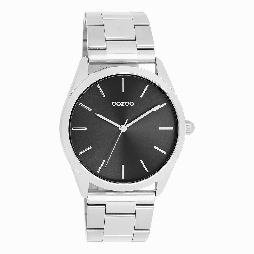 Silver coloured OOZOO watch with stainless steel bracelet - C11429