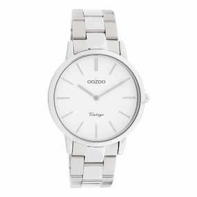 Silver coloured OOZOO watch with stainless steel bracelet - C20026