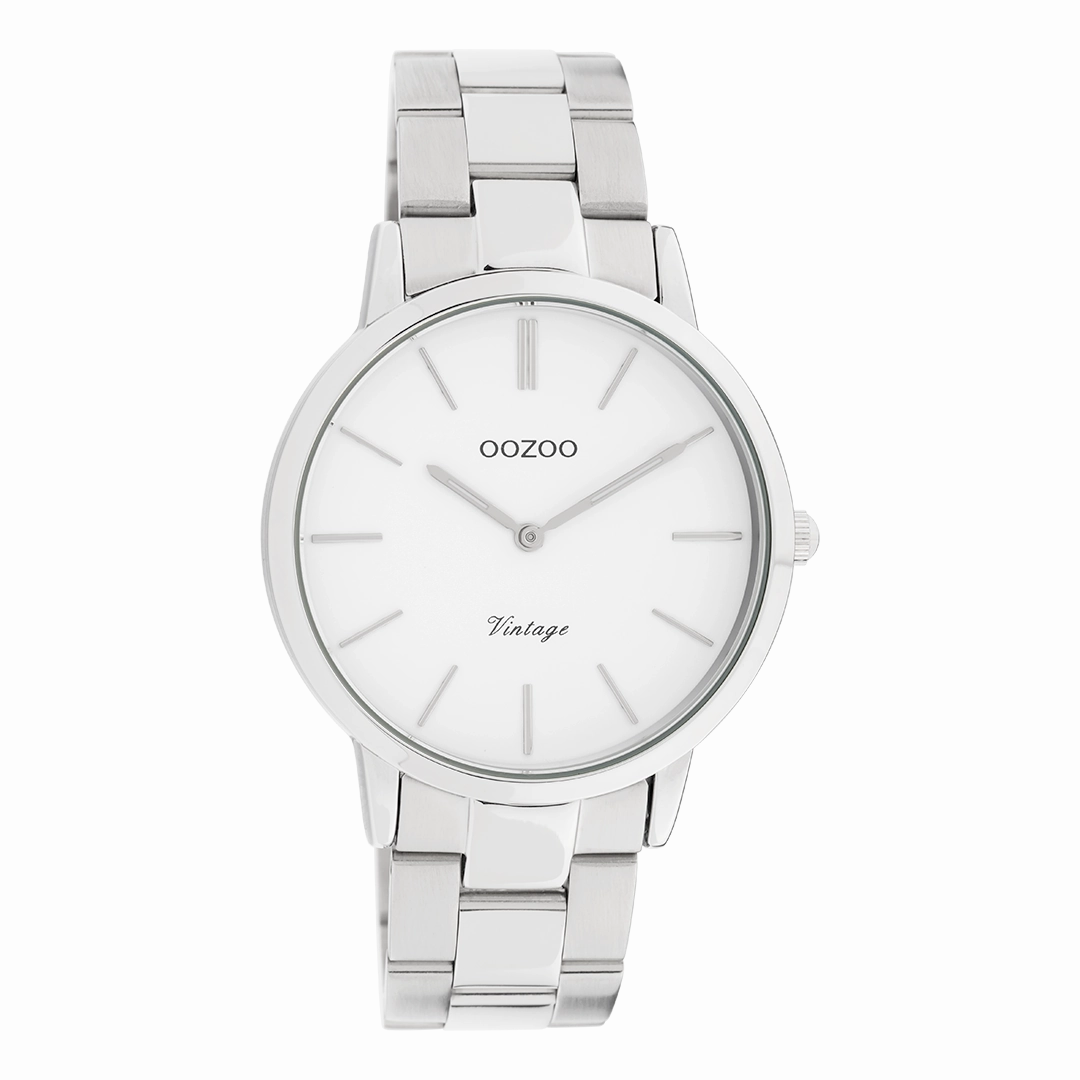 Silver coloured OOZOO watch with stainless steel bracelet - C20026