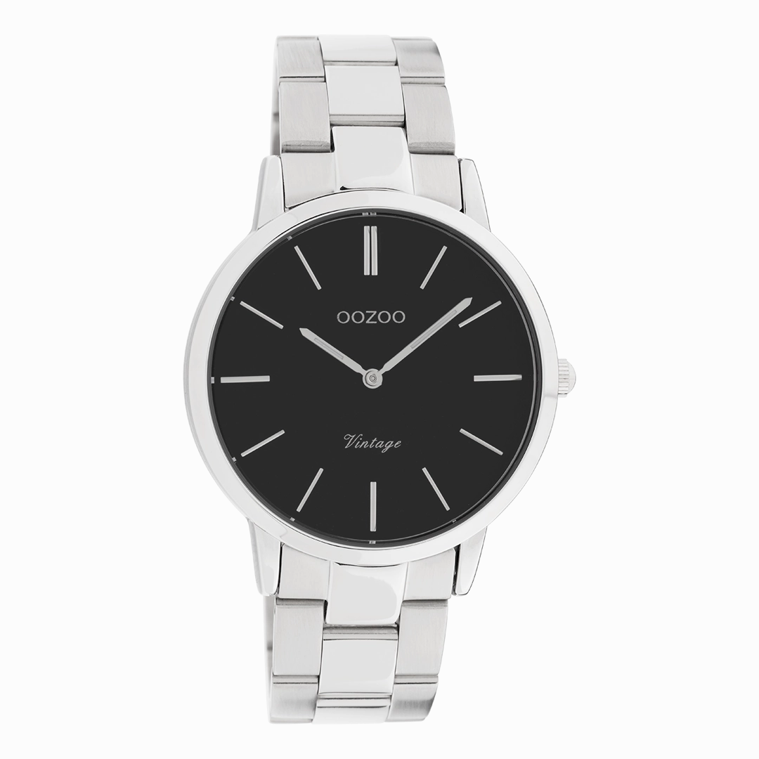 Silver coloured OOZOO watch with stainless steel bracelet - C20031
