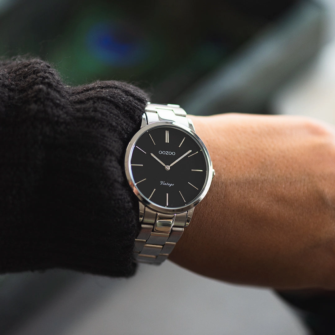 Silver coloured OOZOO watch with stainless steel bracelet - C20031