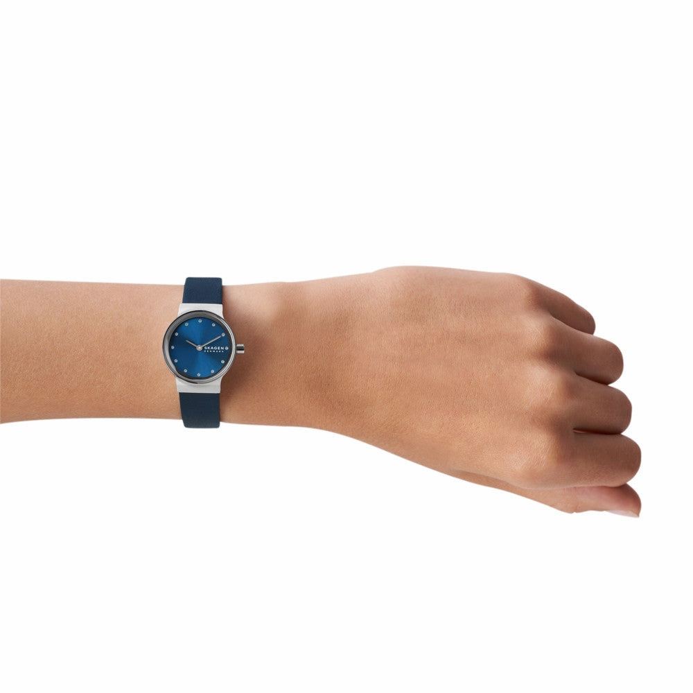 Skagen Freja Lille Two-Hand Ocean Blue Eco Leather Watch SKW3007