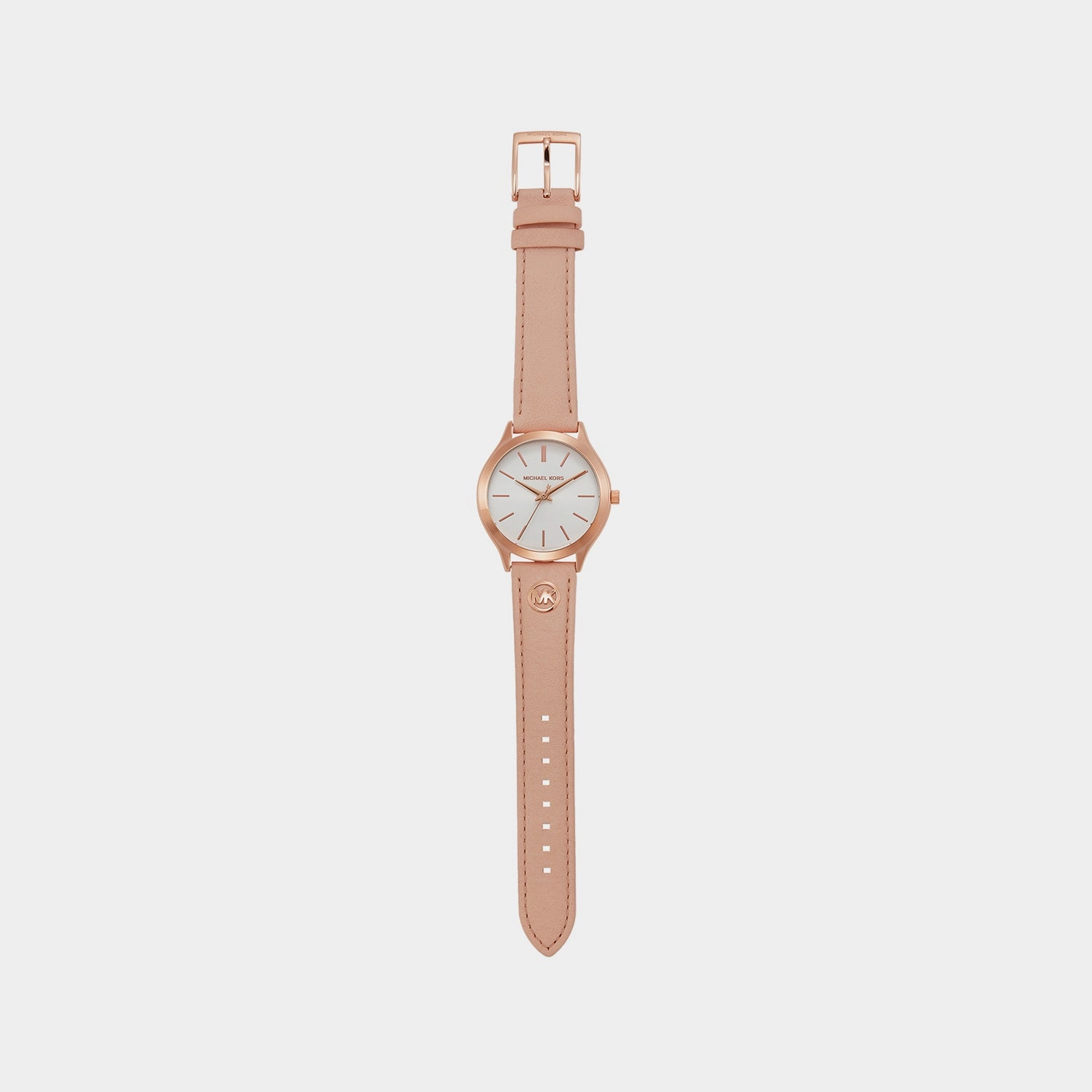 Slim Runway Women Quartz White Dial Analog Stainless Steel Watch MK7467