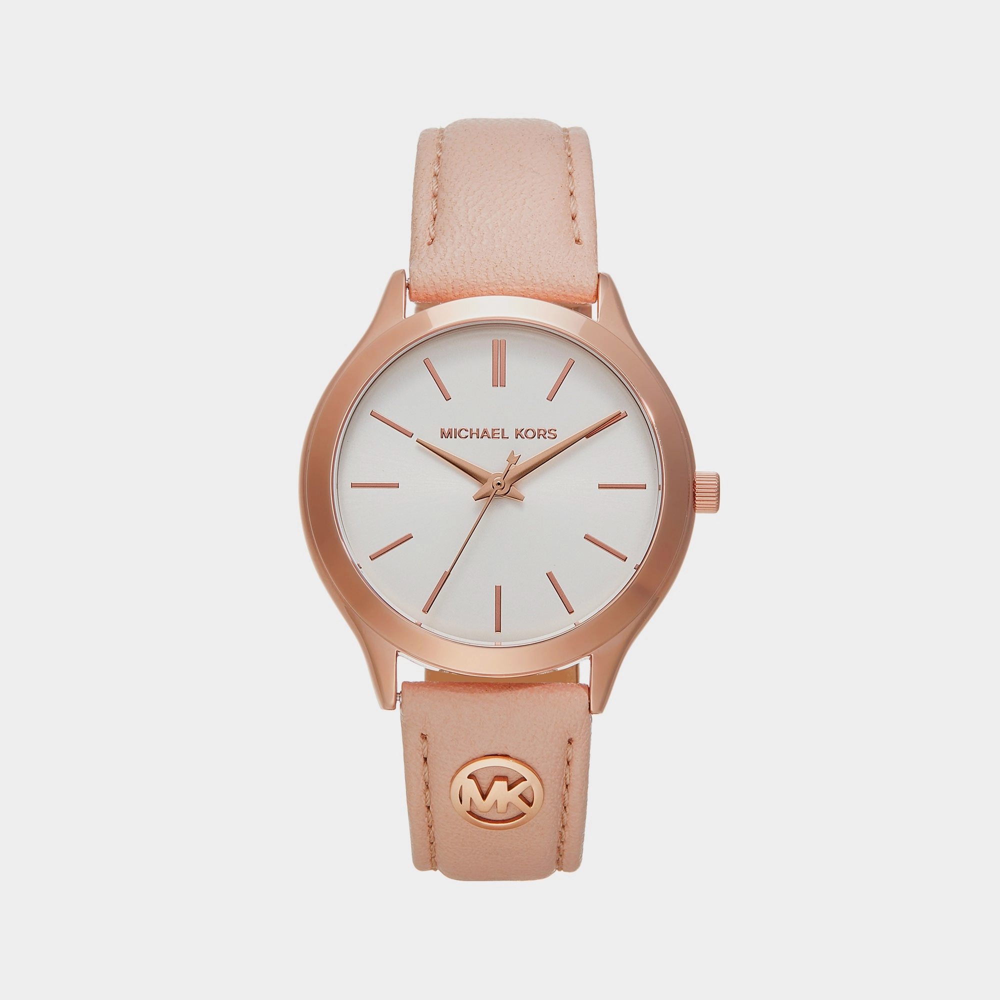 Slim Runway Women Quartz White Dial Analog Stainless Steel Watch MK7467