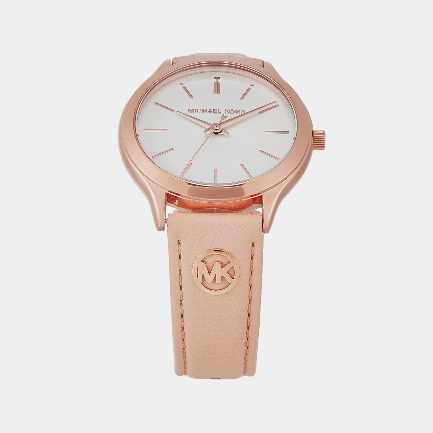 Slim Runway Women Quartz White Dial Analog Stainless Steel Watch MK7467