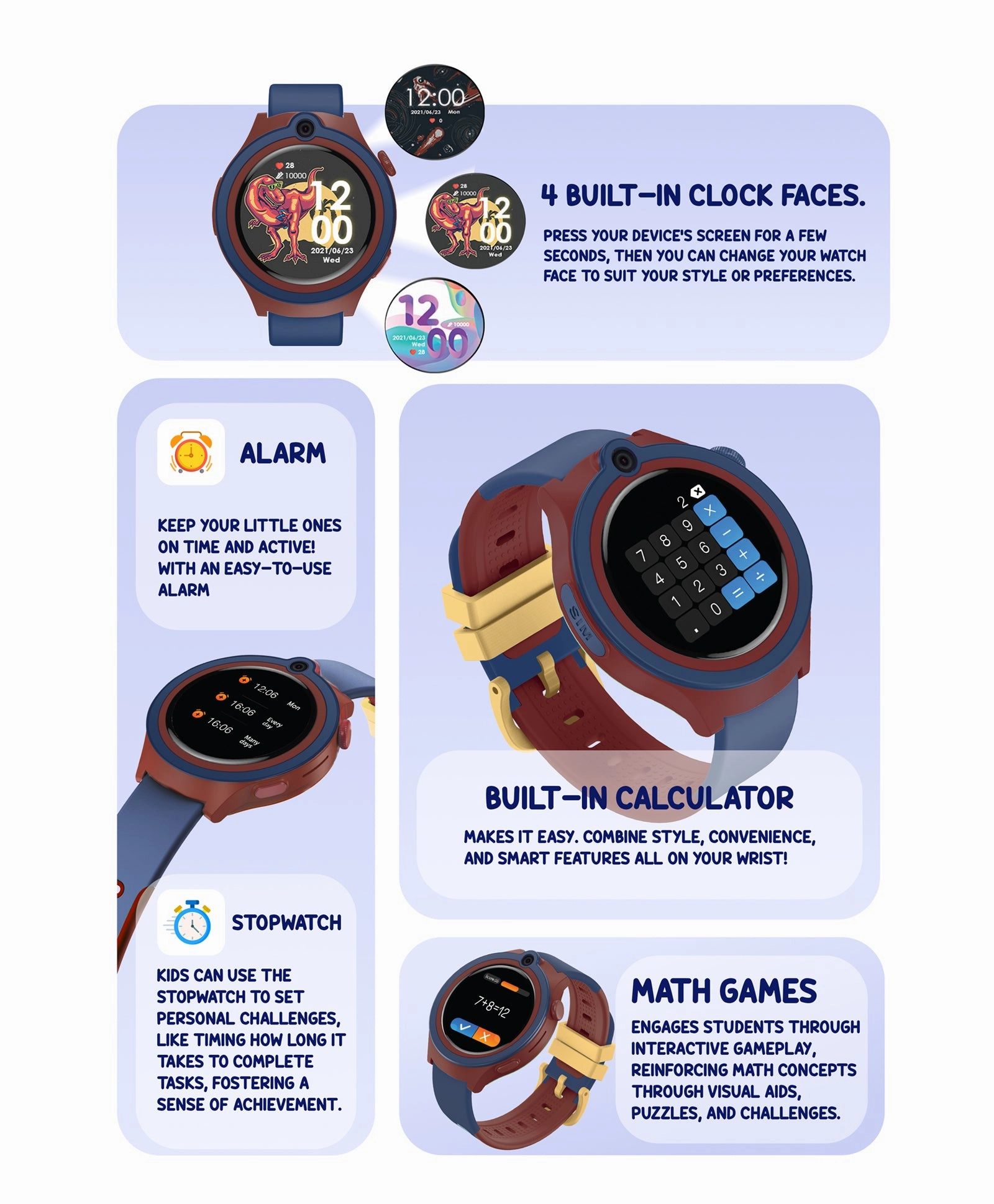 Spiky Cacus 4g Video & Voice Calling Smartwatch with GPS  - Blue