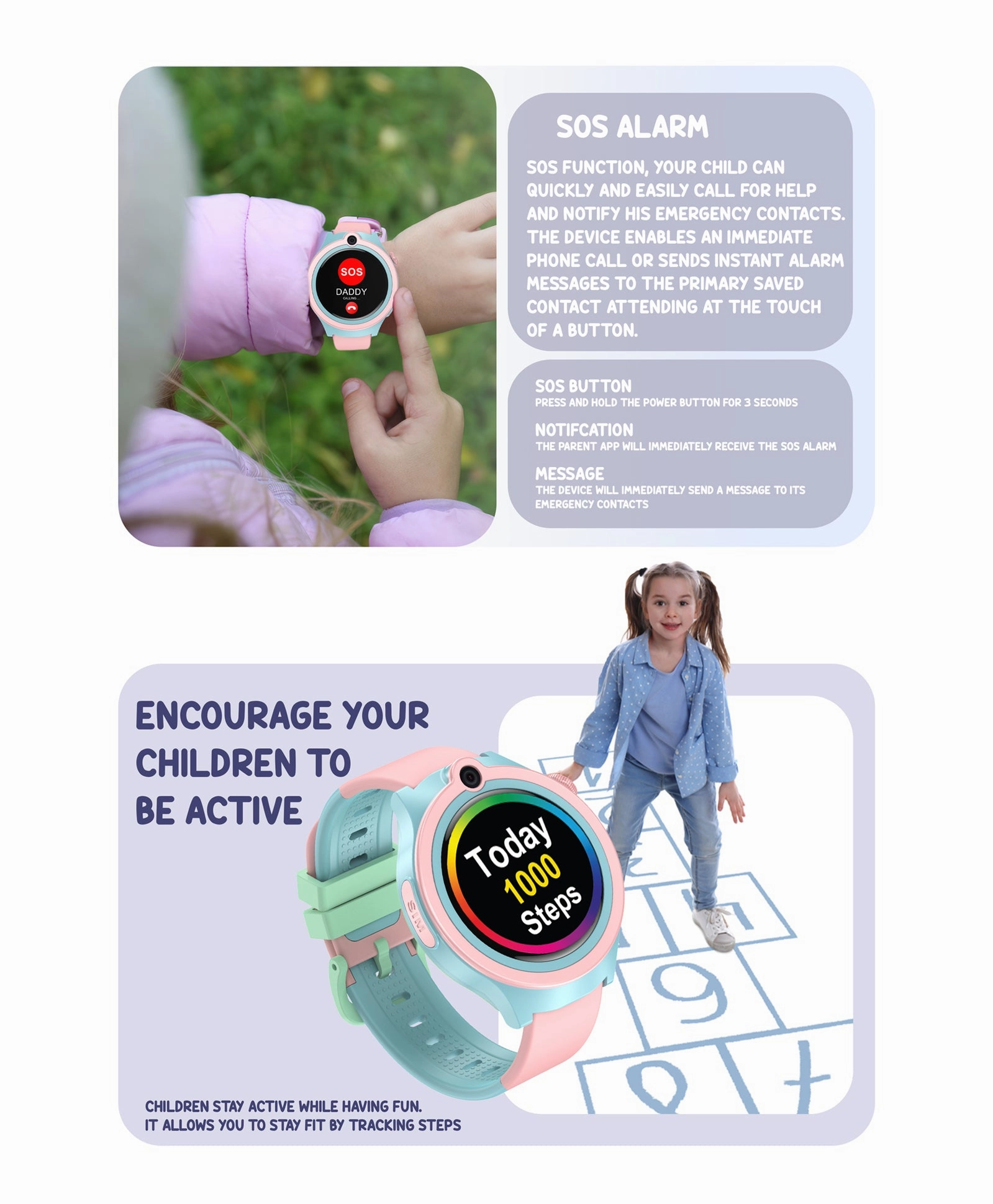 Spiky Cacus 4g Video & Voice Calling Smartwatch with GPS  - Blue