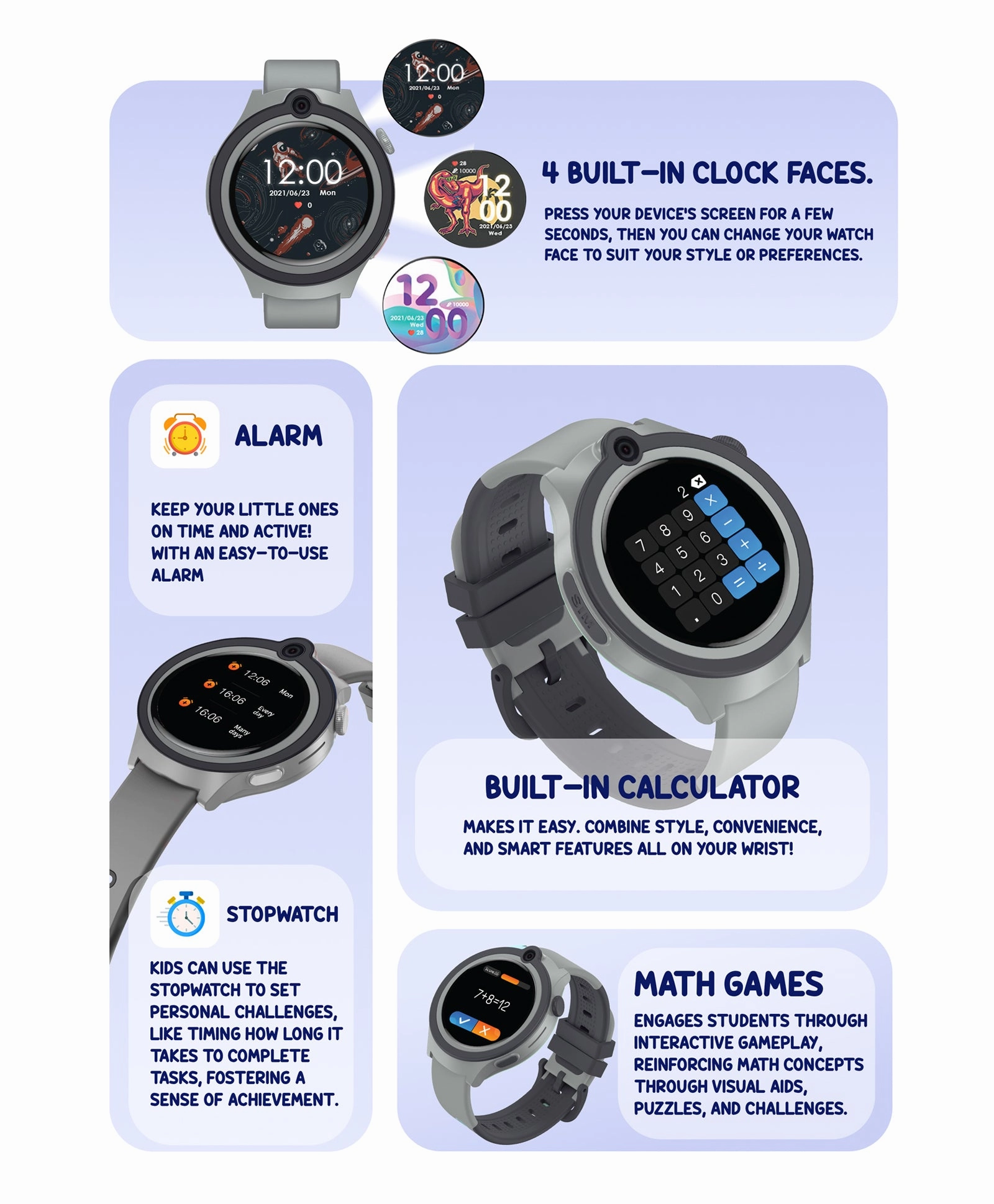 Spiky Cacus 4g Video & Voice Calling Smartwatch with GPS  - Blue