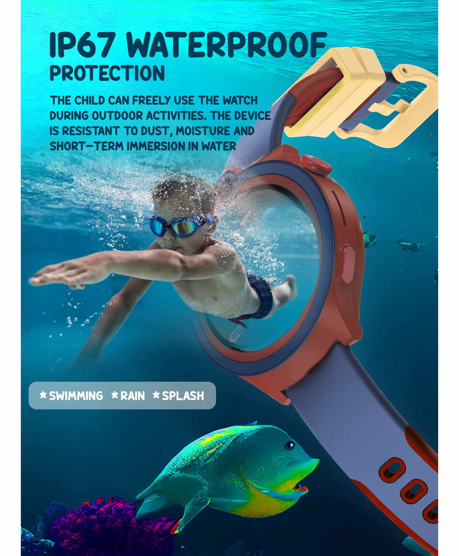 Spiky Cacus 4g Video & Voice Calling Smartwatch with GPS  - Blue