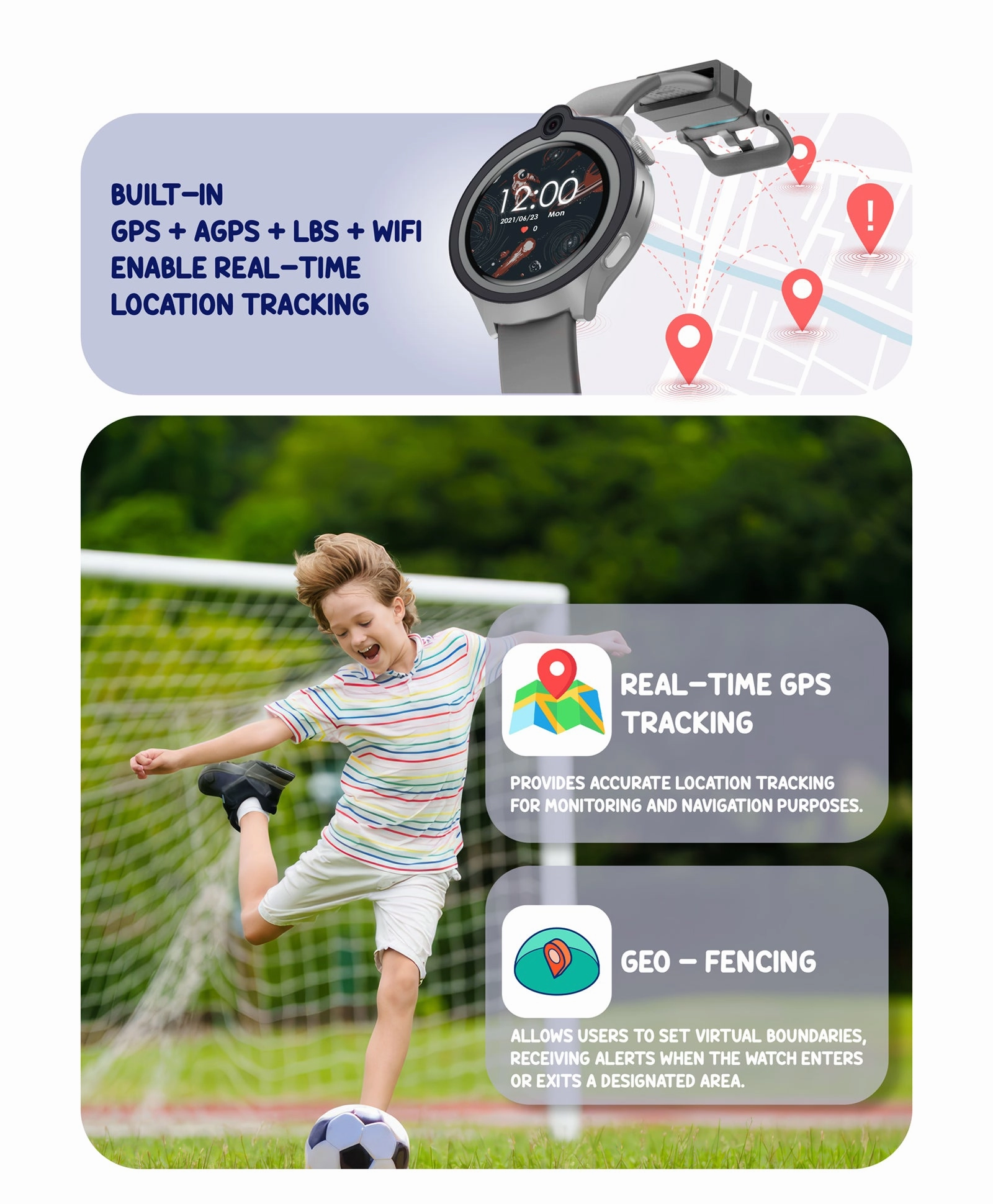 Spiky Cacus 4g Video & Voice Calling Smartwatch with GPS  - Blue