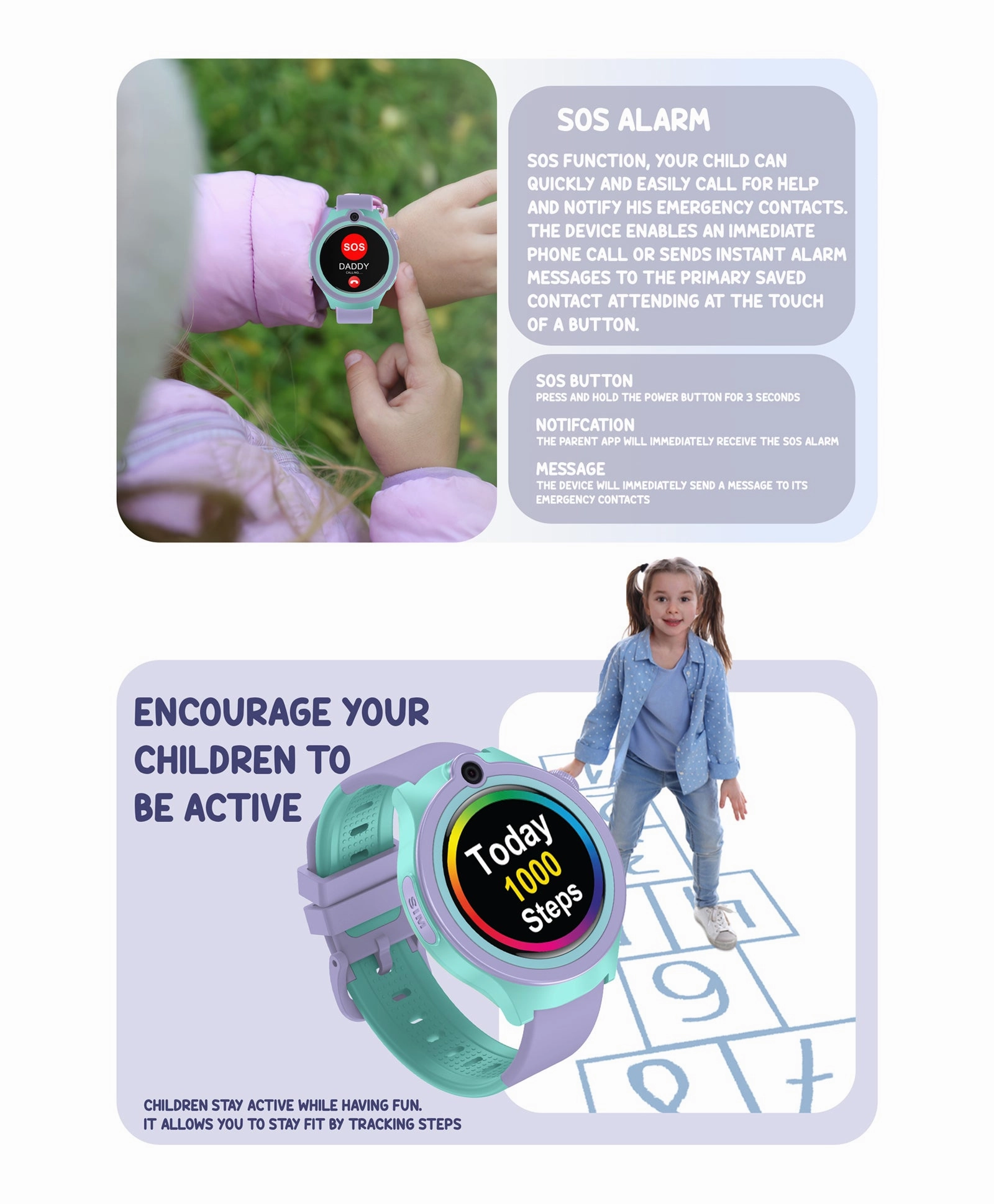 Spiky Cacus 4g Video & Voice Calling Smartwatch with GPS  - Blue