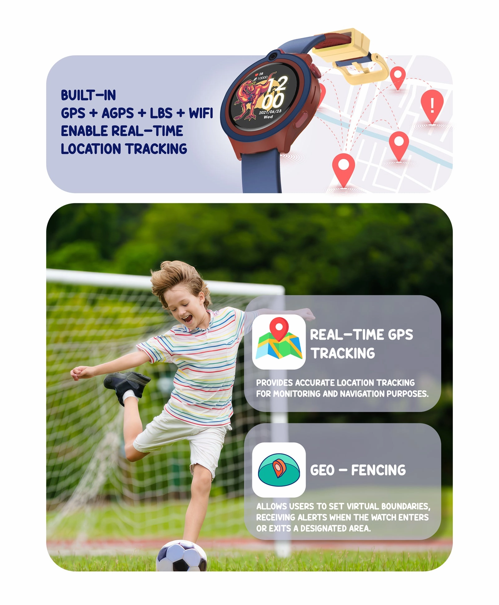 Spiky Cacus 4g Video & Voice Calling Smartwatch with GPS  - Blue