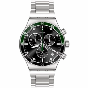 Swatch Men's Dark Green Irony Black Dial Watch