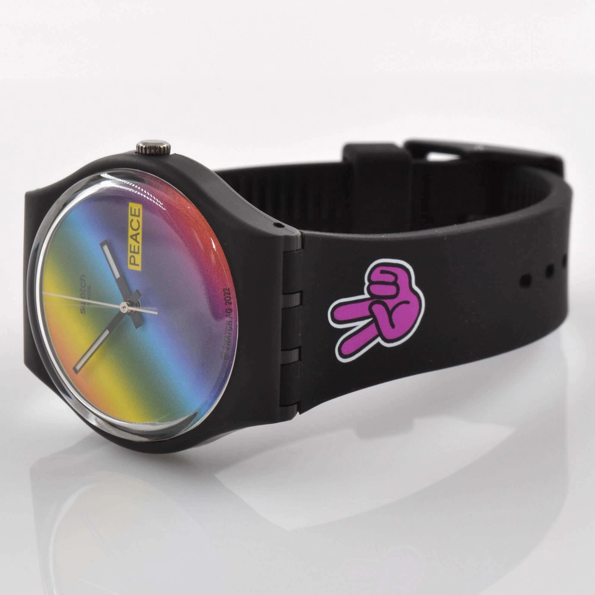 Swatch Unisex Watch - Bioceramic Flower Power Go With The 'Bow Swiss Quartz | SO31B101