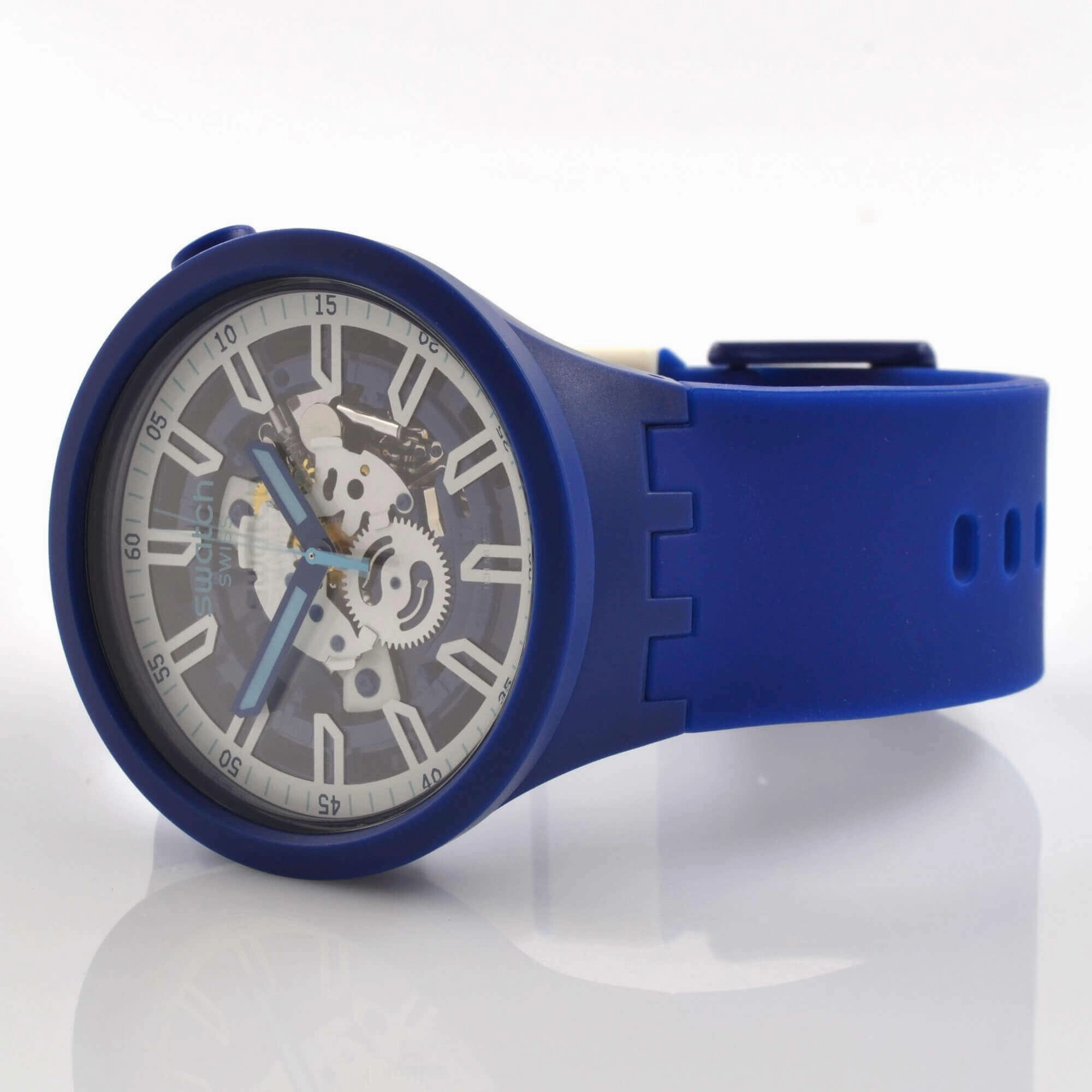 Swatch Unisex Watch - Monthly Drops Iswatch Blue Quartz Skeleton Dial | SB01N102