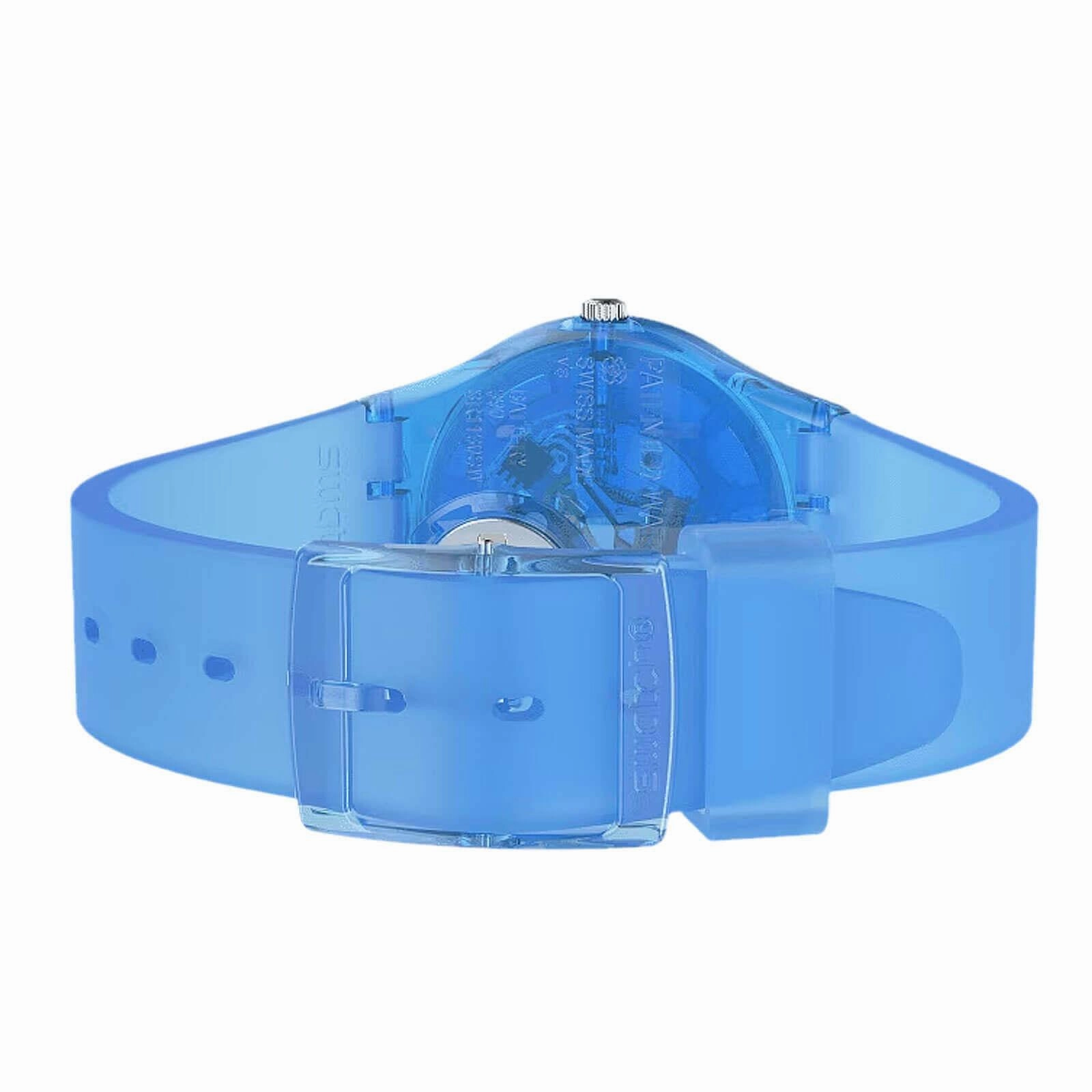 Swatch Unisex Watch - Monthly Drops Swan Ocean Quartz Blue Dial Rubber Strap | GS165