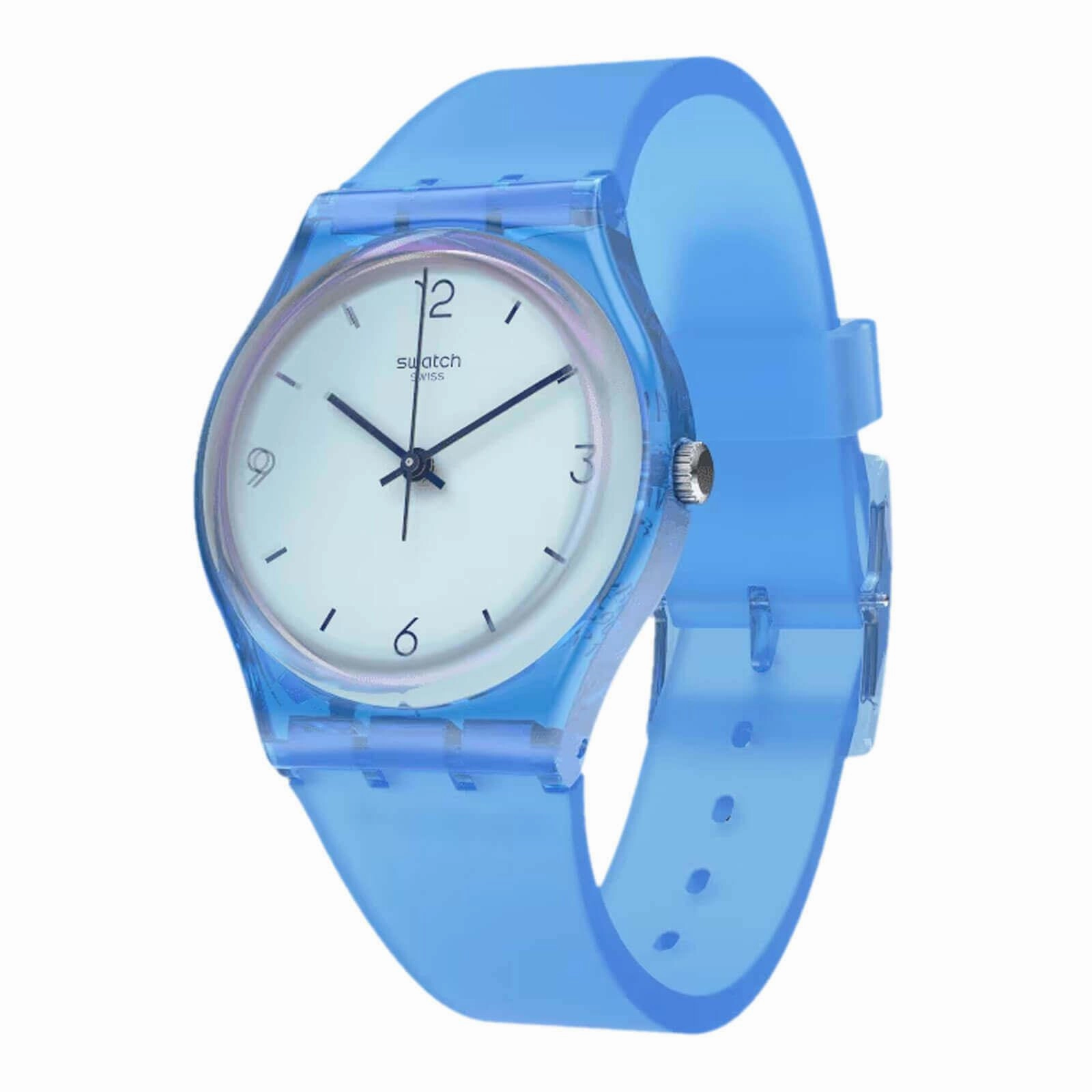 Swatch Unisex Watch - Monthly Drops Swan Ocean Quartz Blue Dial Rubber Strap | GS165