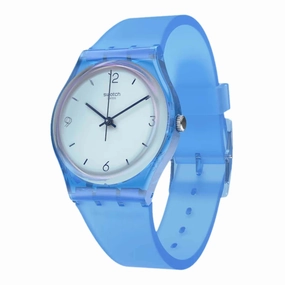 Swatch Unisex Watch - Monthly Drops Swan Ocean Quartz Blue Dial Rubber Strap | GS165