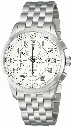 Swiss Army Airboss Mechanical Automatic Chronograph Steel Mens Watch Date 241621