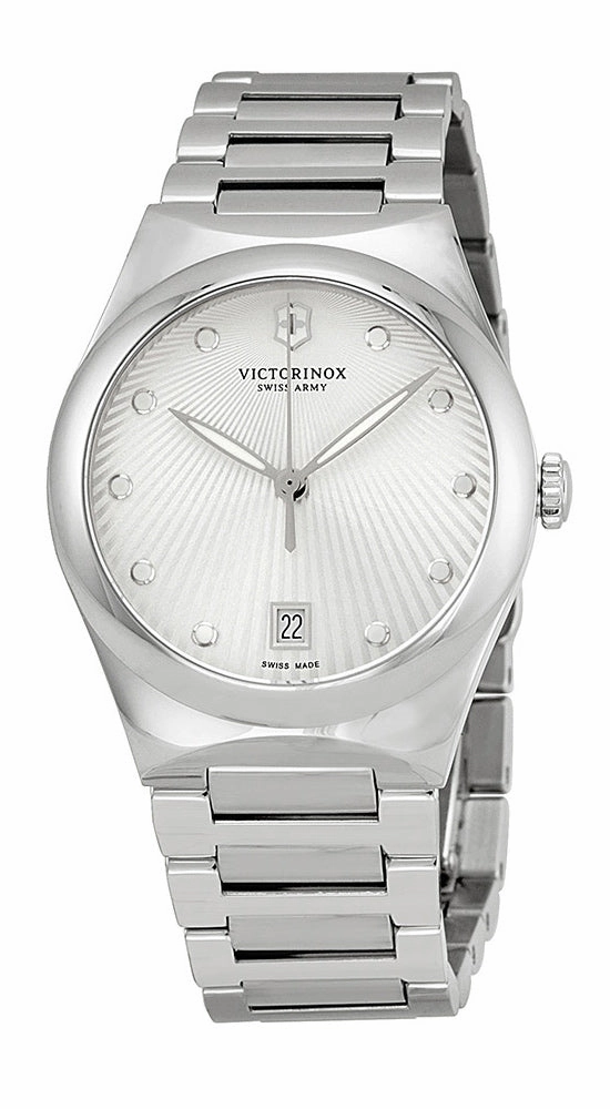 Swiss Army Victoria Stainless Steel Womens Watch Silver Dial Calendar 241630