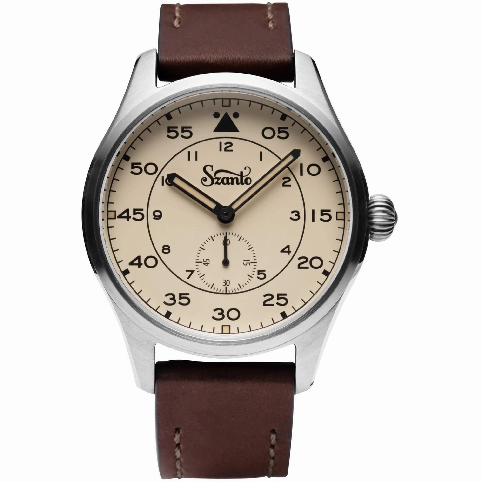 Szanto Men's Quartz Watch - Heritage Aviator Ivory Dial Silver Tone Case | SZ 2752