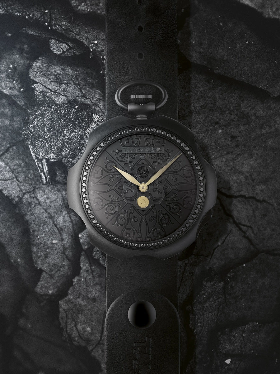 TAMBOORO Mens watch - TATTOO - BLACK PVD - ZIRCONIA - TB-101-BK-ZB-BK-CP