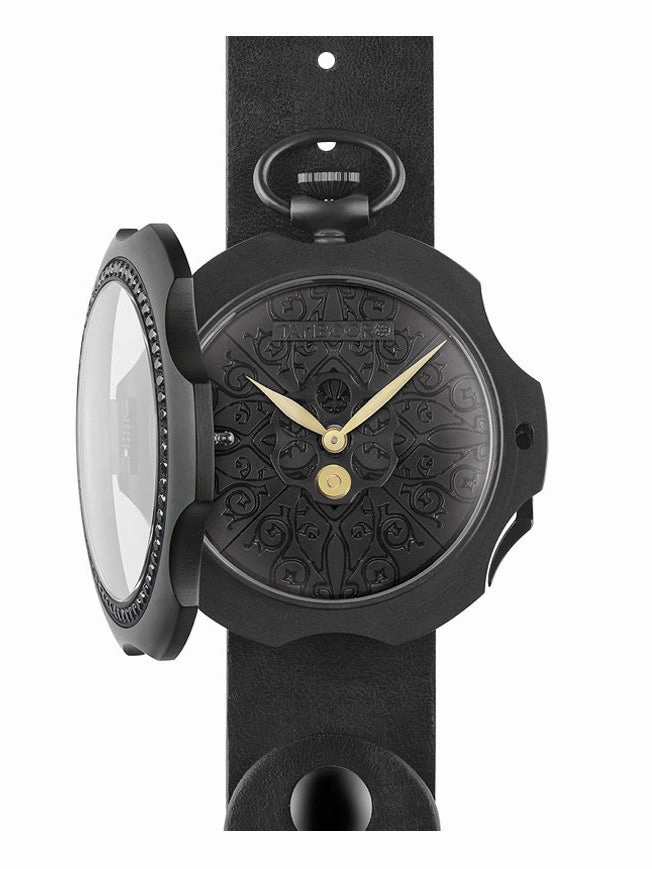 TAMBOORO Mens watch - TATTOO - BLACK PVD - ZIRCONIA - TB-101-BK-ZB-BK-CP