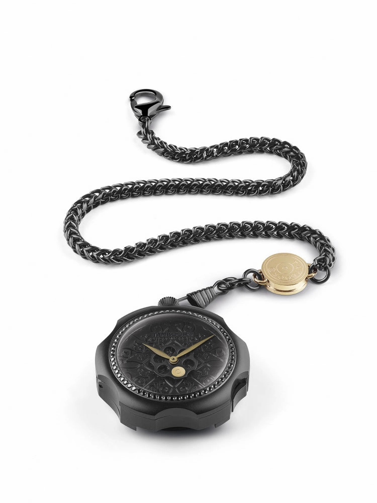 TAMBOORO Mens watch - TATTOO - BLACK PVD - ZIRCONIA - TB-101-BK-ZB-BK-CP