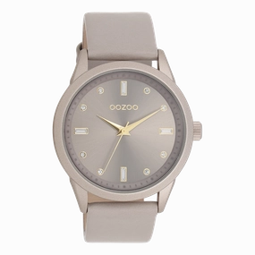 Taupe OOZOO watch with leather strap - C11287