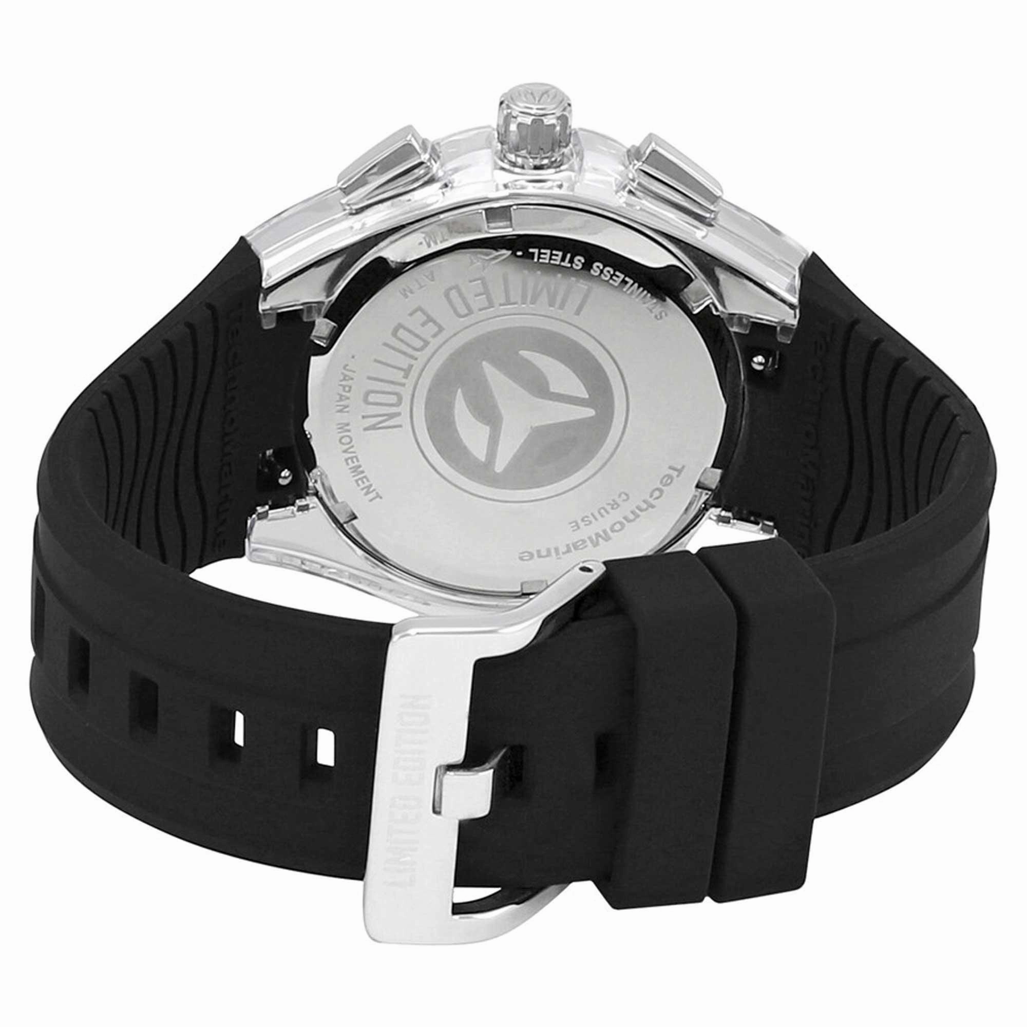 Technomarine Men's Watch - Cruise Glitz Quartz Black Dial Rubber Strap | TM-121006