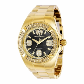 Technomarine Men's Watch - Cruise Glitz Quartz Black Dial Steel Bracelet | TM-121104