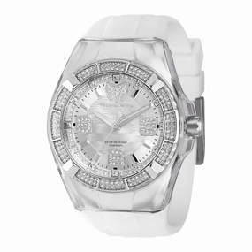 Technomarine Men's Watch - Cruise Glitz Silver Dial White Silicone Strap | TM-121092